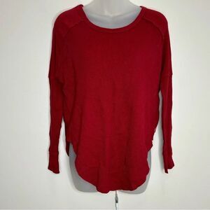 TNA Red Alder Thermal Waffle Knit Tee Long Sleeve Winter Lounge size XS Casual